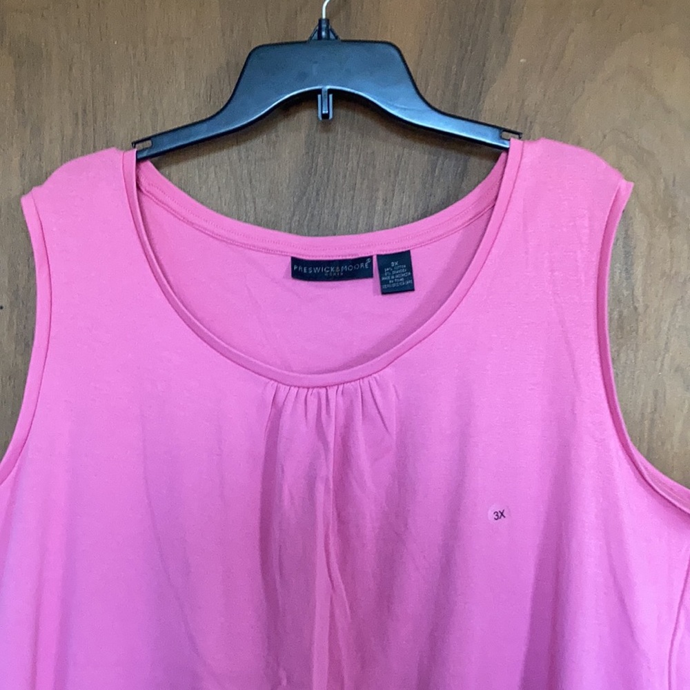 Preswick & Moore top sleeveless pink top with stretch casual size 3X - Picture 7 of 15